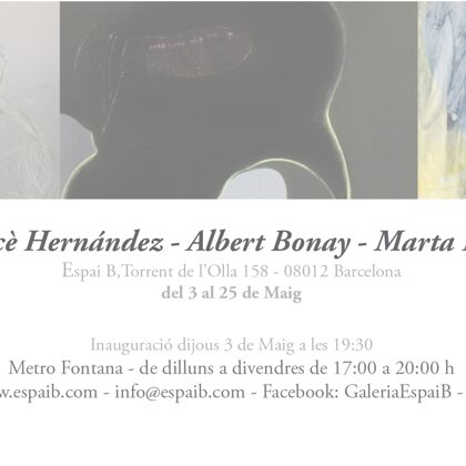 Mercè Hernández - Albert Bonay - Marta Poca - De l' 03/05/2018 al 25/05/2018