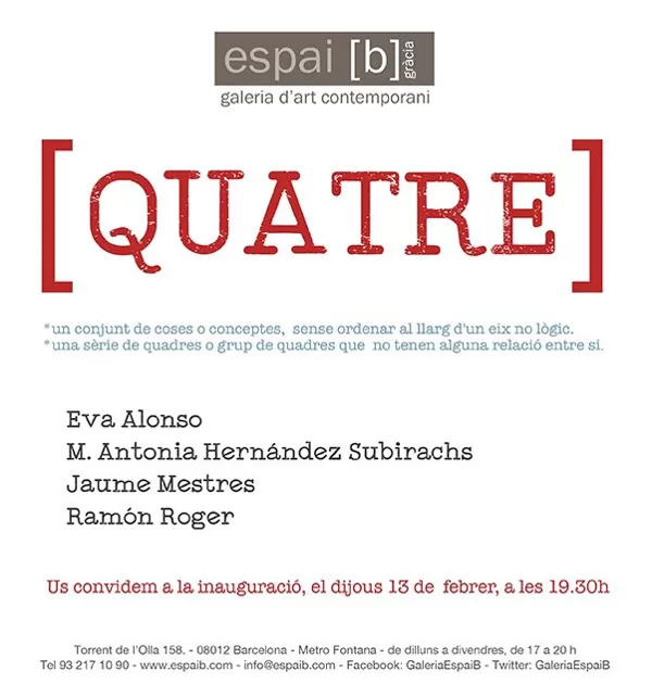 QUATRE - Del 13/02/2020 al 06/03/2020